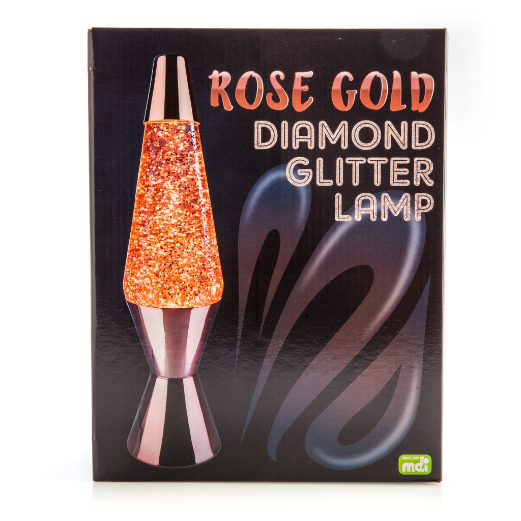 Diamond Rose Gold  Lava  Lamp with Glitter Stunning Glow 